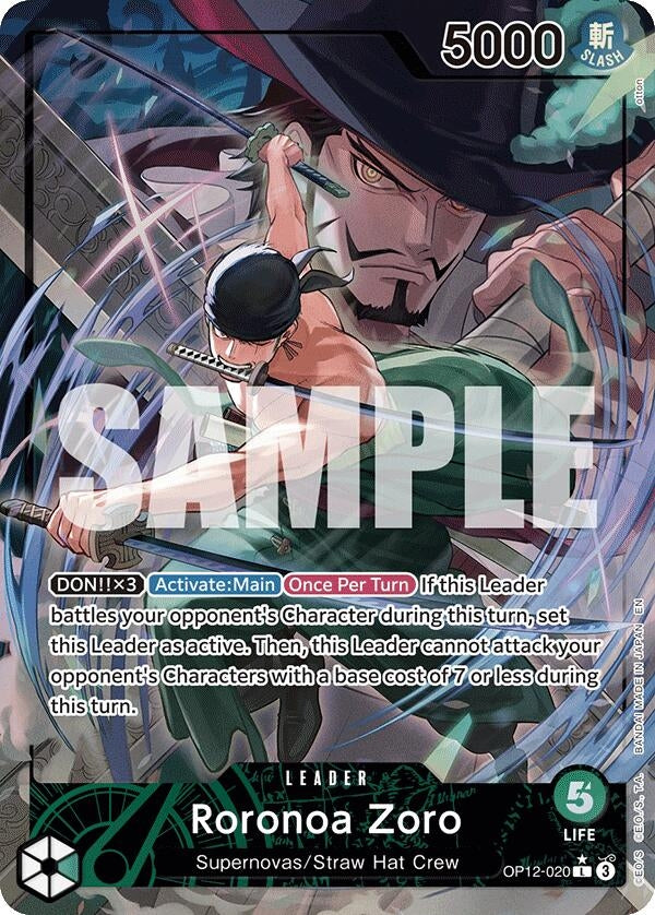 Image for Roronoa Zoro (020) (Alternate Art) (OP12-020) - One Piece Card Game
