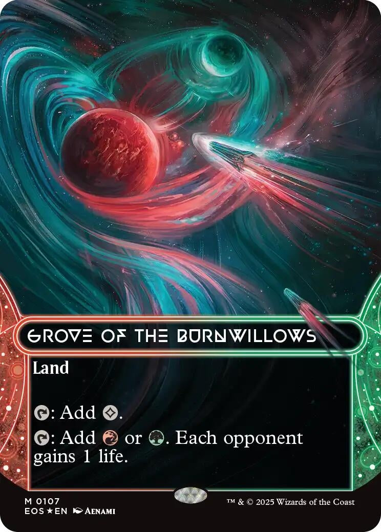 Image for Grove of the Burnwillows (0107) (Borderless) (Galaxy Foil) (107) - Magic: The Gathering