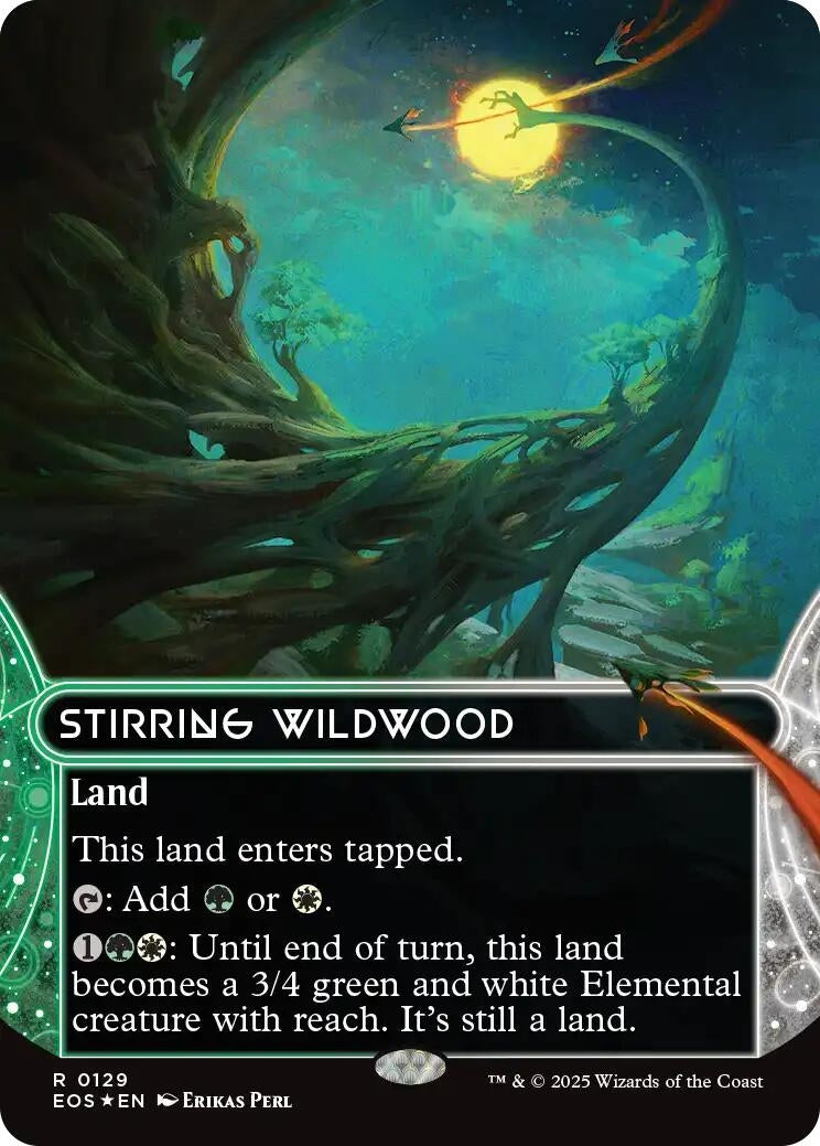 Image for Stirring Wildwood (0129) (Borderless) (Galaxy Foil) (129) - Magic: The Gathering