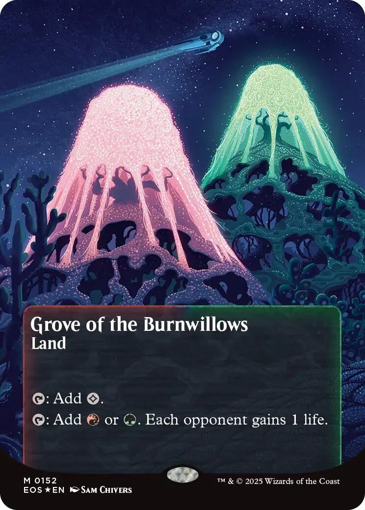 Image for Grove of the Burnwillows (0152) (Borderless) (Galaxy Foil) (152) - Magic: The Gathering