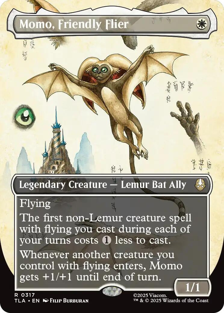 Image for Momo, Friendly Flier (Borderless) (317) - Magic: The Gathering