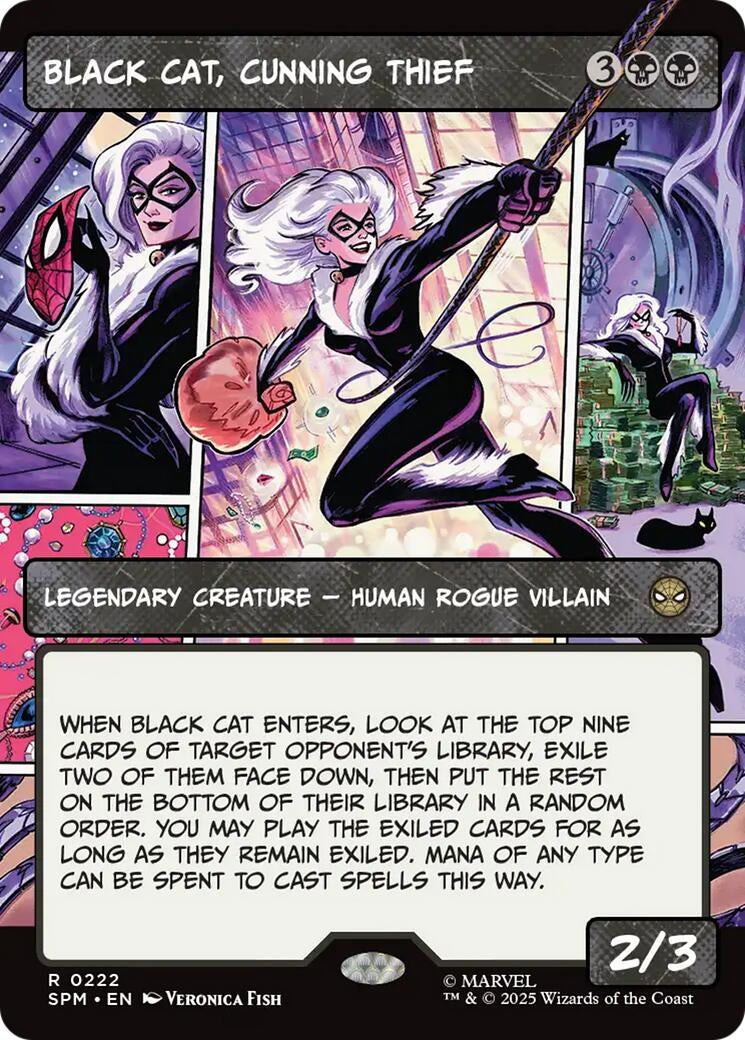 Image for Black Cat, Cunning Thief (Borderless) (222) - Magic: The Gathering