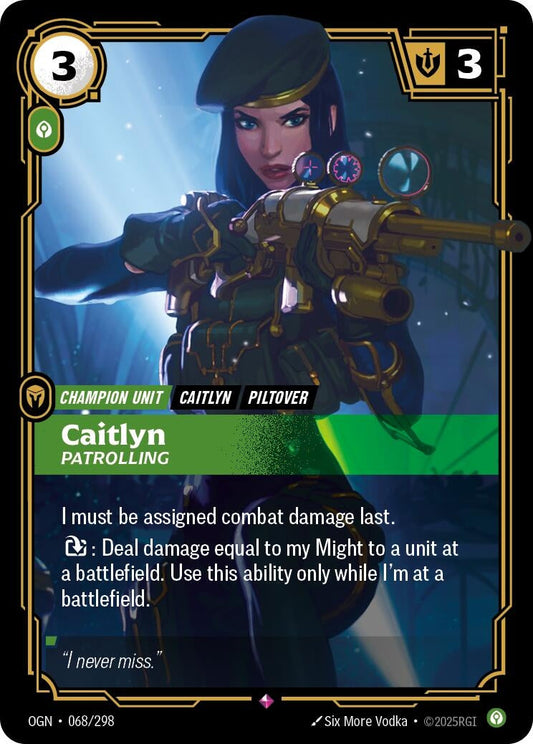 Image for Caitlyn - Patrolling (068/298) - Riftbound: League of Legends Trading Card Game