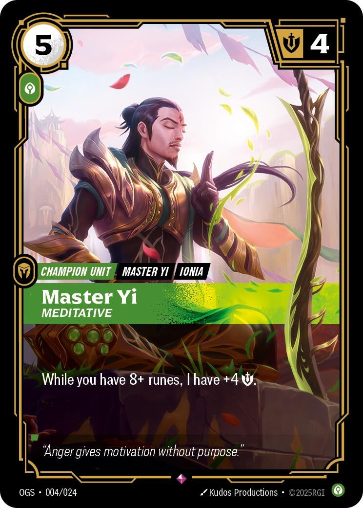 Image for Master Yi - Meditative (004/024) - Riftbound: League of Legends Trading Card Game