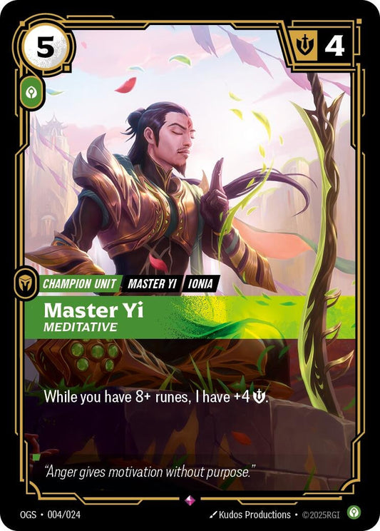 Image for Master Yi - Meditative (004/024) - Riftbound: League of Legends Trading Card Game