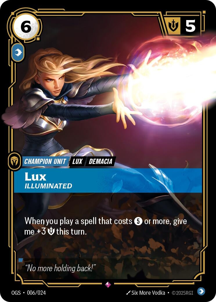 Image for Lux - Illuminated (006/024) - Riftbound: League of Legends Trading Card Game