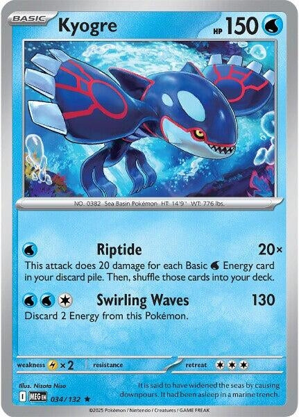 Image for Kyogre (034/132) - Pokemon