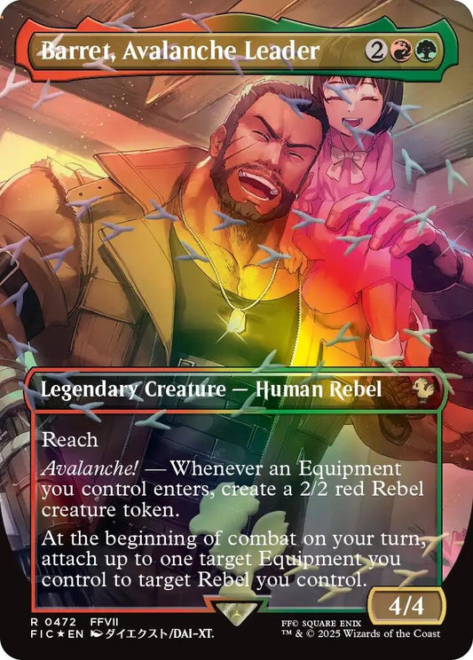 Image for Barret, Avalanche Leader (Borderless) (Chocobo Track Foil) (472) - Magic: The Gathering