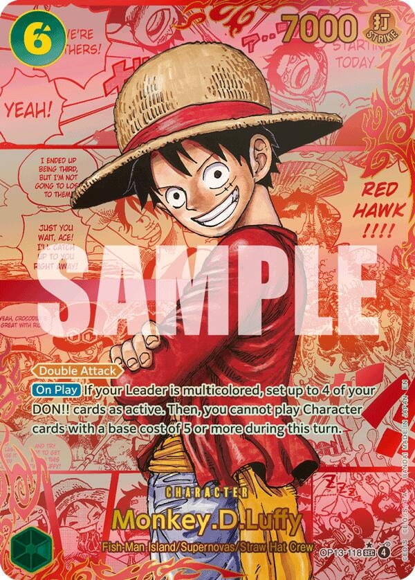 Image for Monkey.D.Luffy (118) (Red Super Alternate Art) (OP13-118) - One Piece Card Game