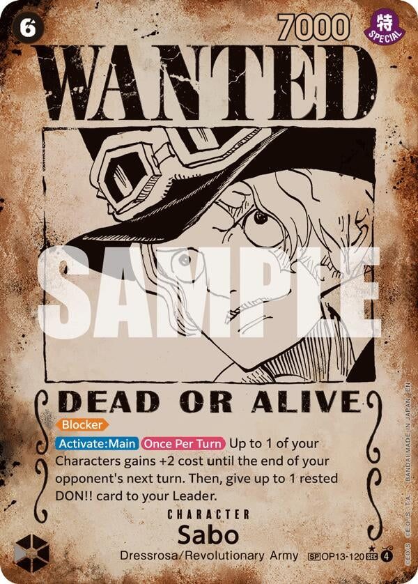 Image for Sabo (120) (Wanted Poster) (OP13-120) - One Piece Card Game