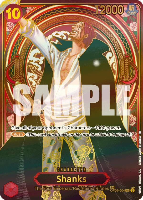 Image for Shanks - OP09-004 (SP) (Gold) (OP09-004) - One Piece Card Game