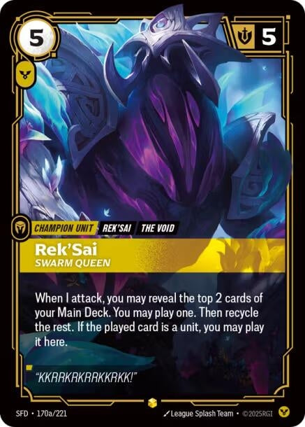 Image for Rek'Sai - Swarm Queen (Alternate Art) (170a/221) - Riftbound: League of Legends Trading Card Game