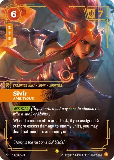 Image for Sivir - Ambitious (Alternate Art) (120a/221) - Riftbound: League of Legends Trading Card Game