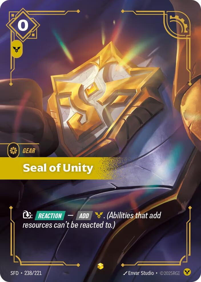 Image for Seal of Unity (Overnumbered) (238/221) - Riftbound: League of Legends Trading Card Game