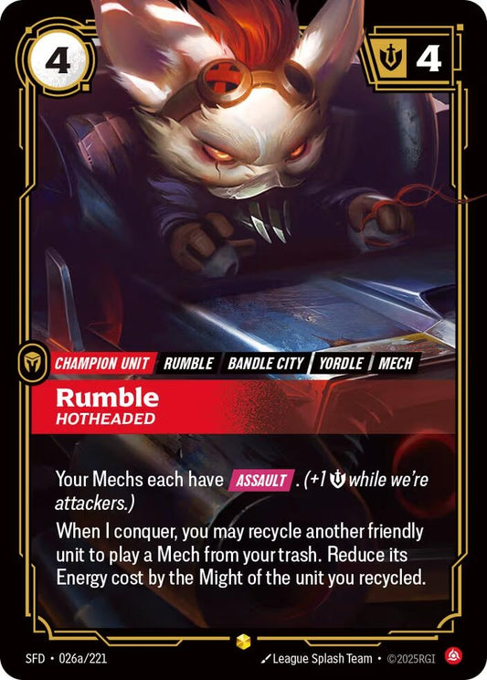 Rumble - Hotheaded (Alternate Art) (026a/221)
