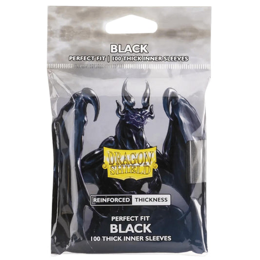 Image for Dragon Shield - Perfect Fit Thick Inner Sleeves (Black) - Card Sleeves