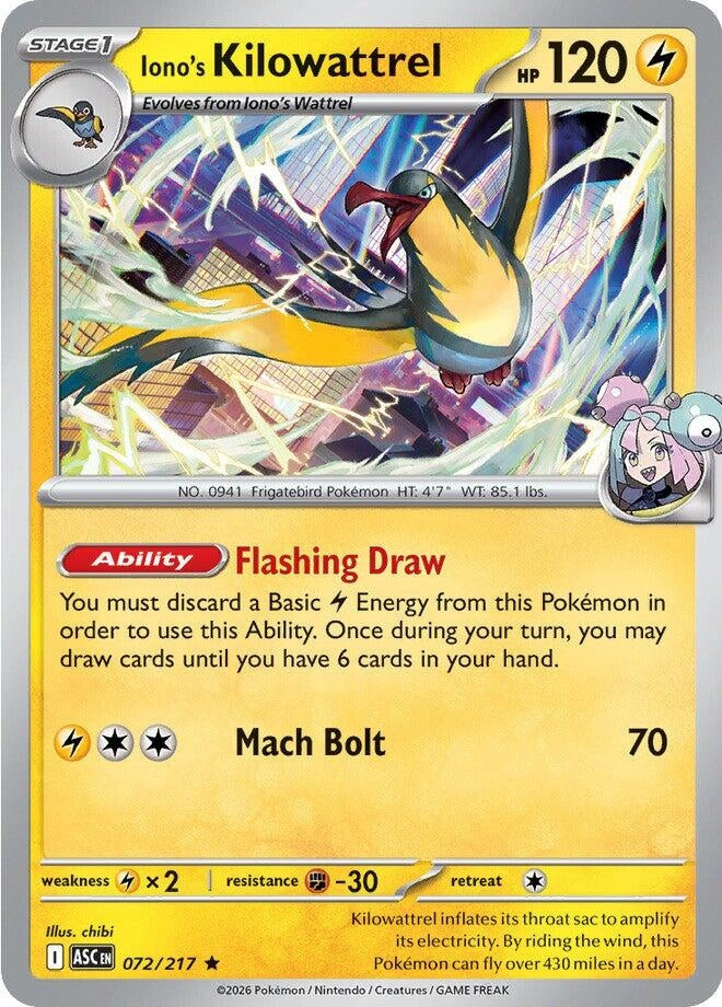 Image for Iono's Kilowattrel (072/217) - Pokemon