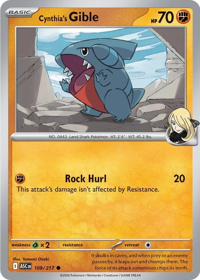 Image for Cynthia's Gible (109/217) - Pokemon