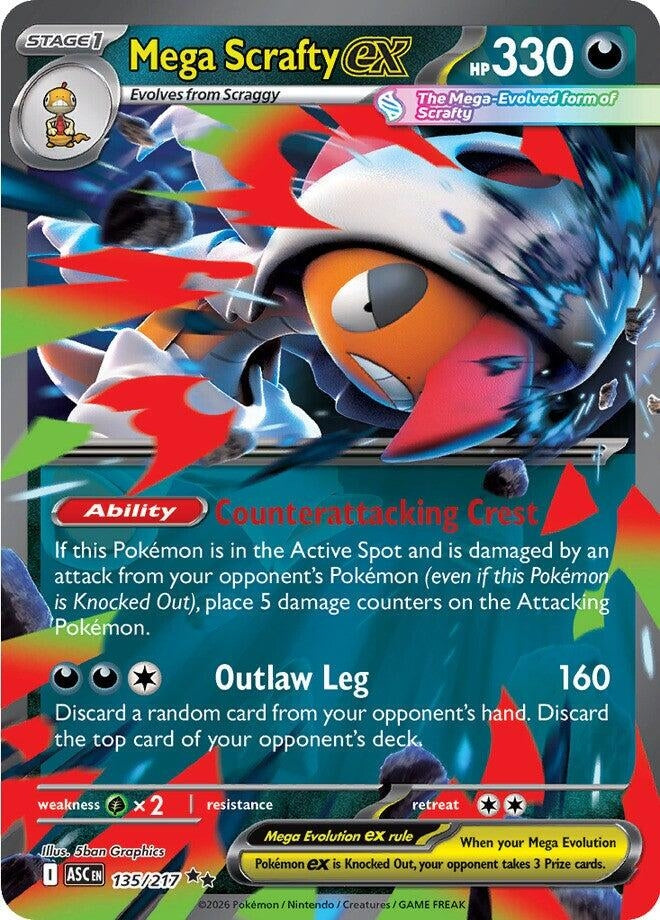 Image for Mega Scrafty ex (135/217) - Pokemon