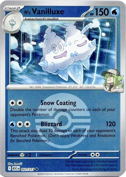 Image for N's Vanilluxe (Poke Ball) (051/217) - Pokemon