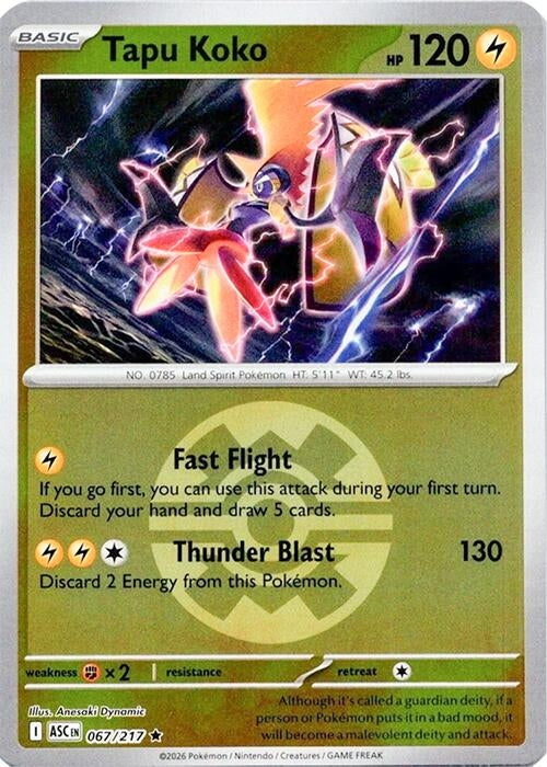Image for Tapu Koko (Quick Ball) (067/217) - Pokemon