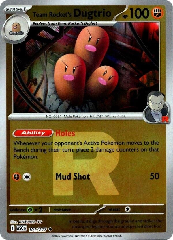 Image for Team Rocket's Dugtrio - 101/217 (Team Rocket) (101/217) - Pokemon