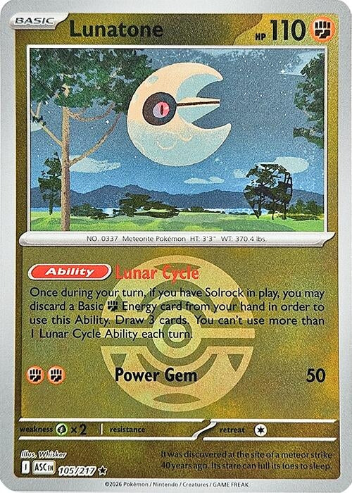 Image for Lunatone (Dusk Ball) (105/217) - Pokemon