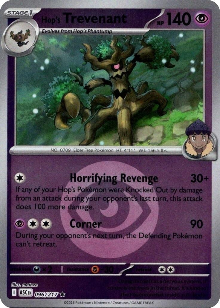 Image for Hop's Trevenant - 096/217 (Energy Symbol Pattern) (096/217) - Pokemon