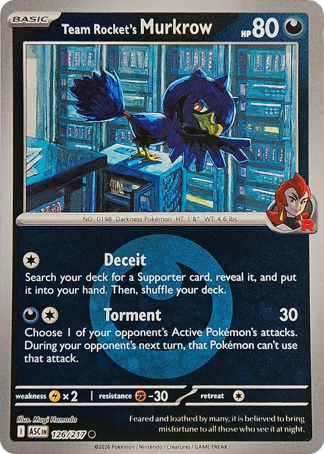 Image for Team Rocket's Murkrow (Energy Symbol Pattern) (126/217) - Pokemon