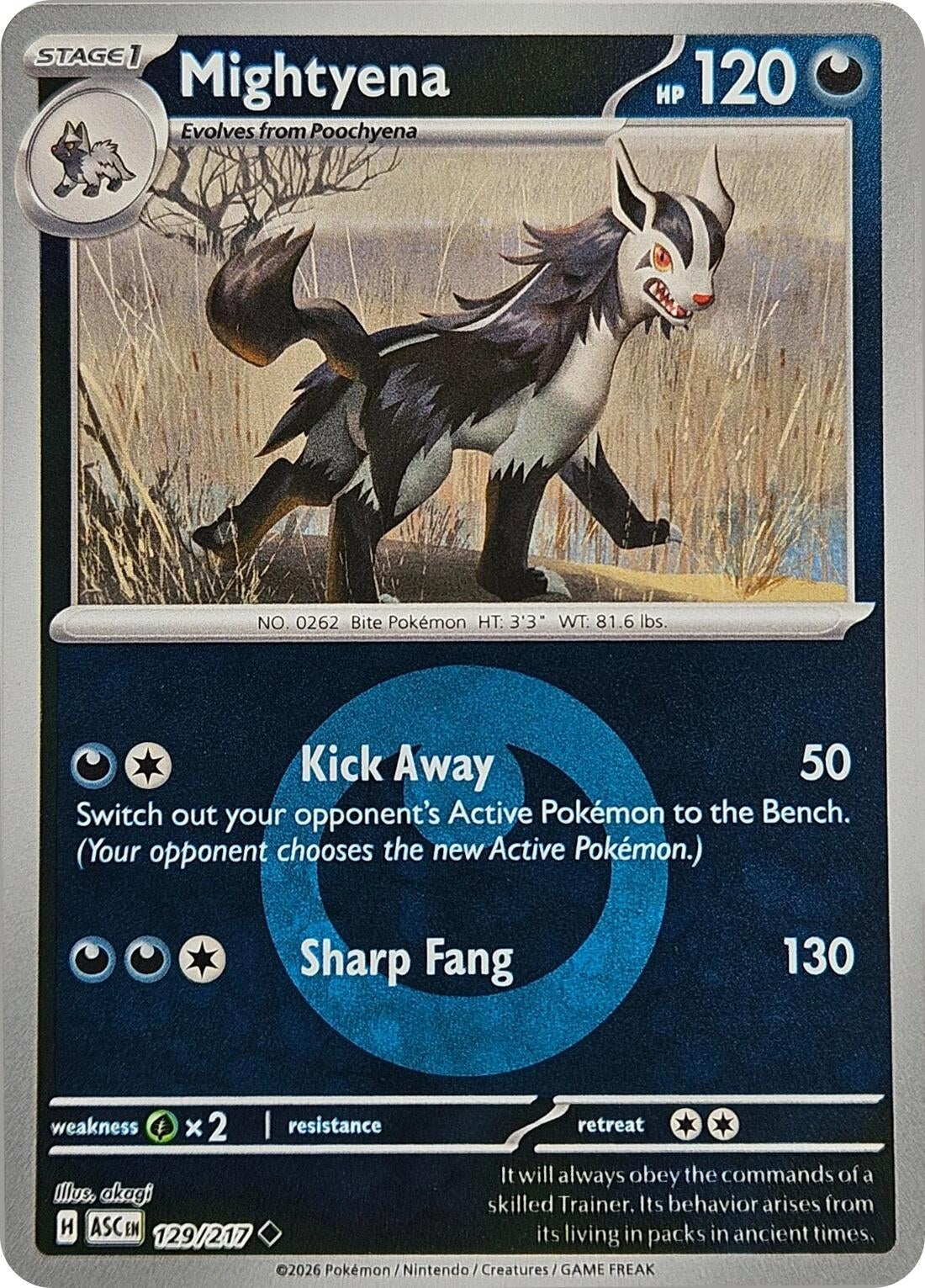 Image for Mightyena - 129/217 (Energy Symbol Pattern) (129/217) - Pokemon
