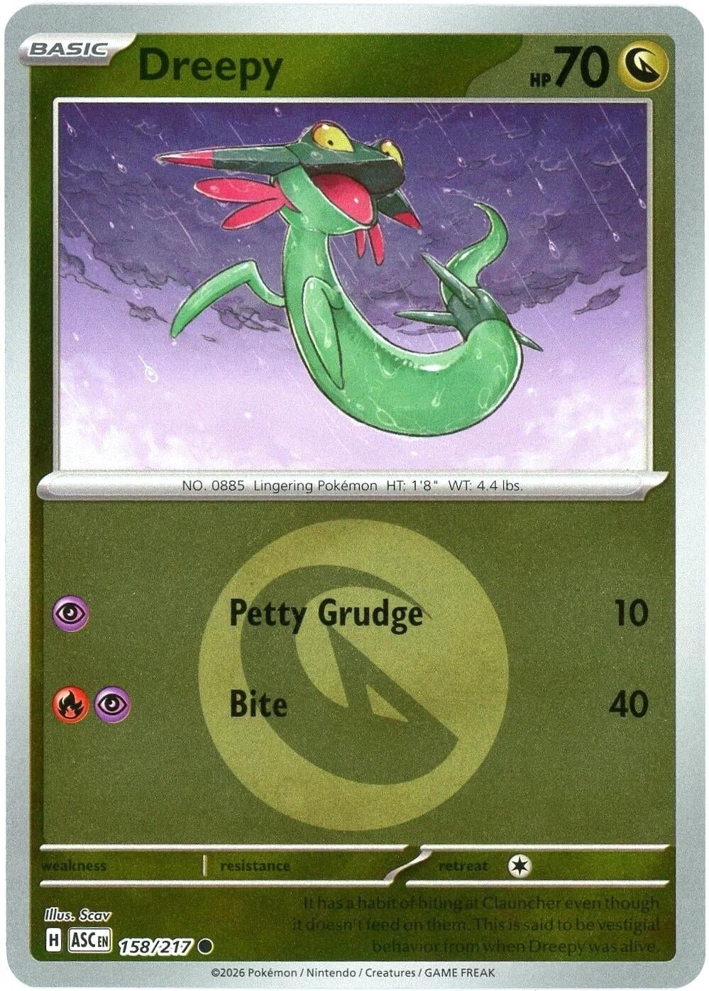 Image for Dreepy - 158/217 (Energy Symbol Pattern) (158/217) - Pokemon