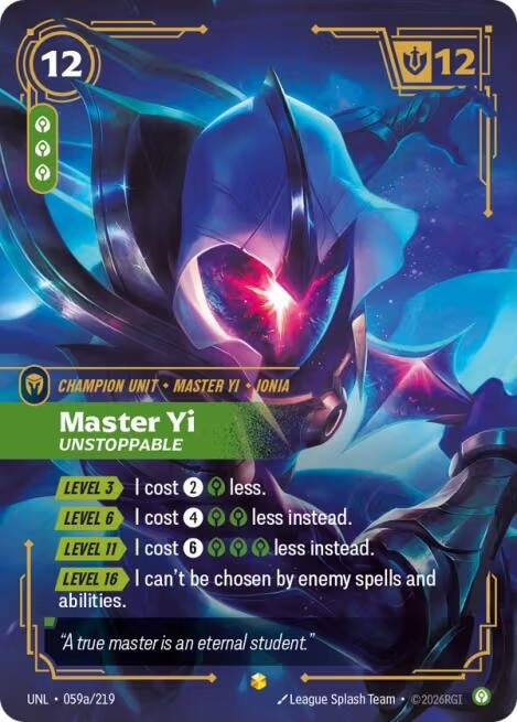 Master Yi - Unstoppable (Alternate Art) (059a/219)
