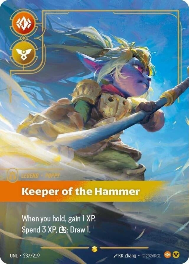Image for Poppy - Keeper of the Hammer (Overnumbered) (237/219) - Riftbound: League of Legends Trading Card Game
