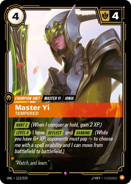 Image for Master Yi - Tempered (113/219) - Riftbound: League of Legends Trading Card Game