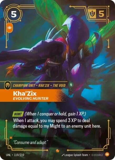 Image for Kha'Zix - Evolving Hunter (119/219) - Riftbound: League of Legends Trading Card Game
