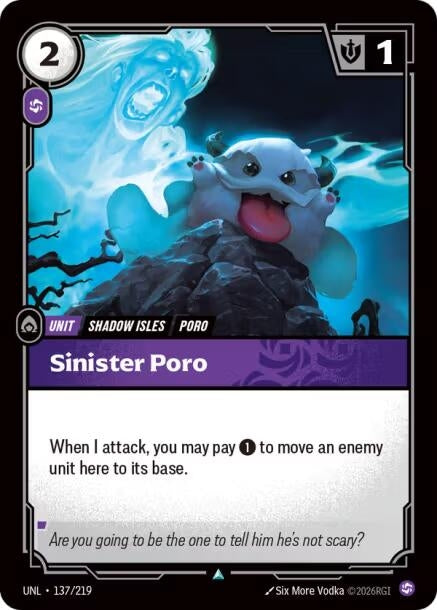 Image for Sinister Poro (137/219) - Riftbound: League of Legends Trading Card Game