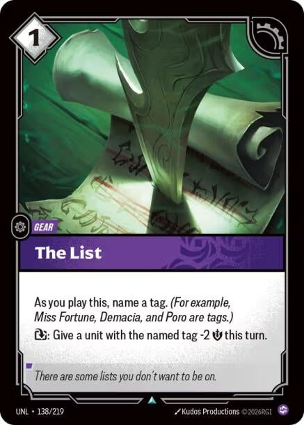 Image for The List (138/219) - Riftbound: League of Legends Trading Card Game