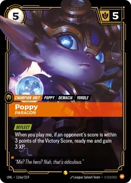 Image for Poppy - Paragon (Alternate Art) (116a/219) - Riftbound: League of Legends Trading Card Game