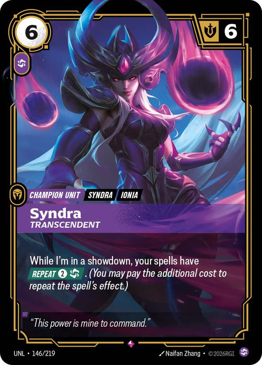 Image for Syndra - Transcendent (146/219) - Riftbound: League of Legends Trading Card Game