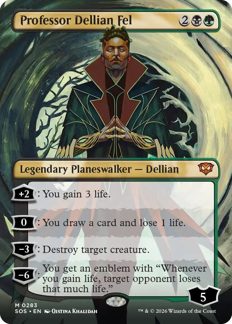 Image for Professor Dellian Fel (Borderless) (283) - Magic: The Gathering