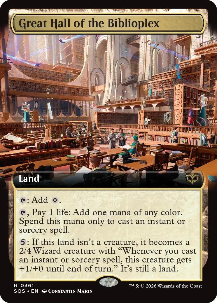 Image for Great Hall of the Biblioplex (Extended Art) (361) - Magic: The Gathering