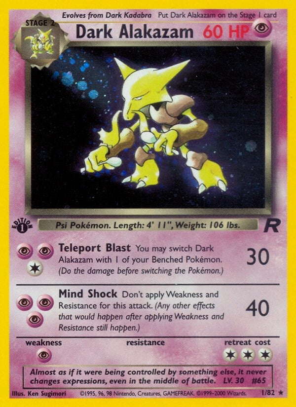 Image for Dark Alakazam (1) (01/82) - Pokemon