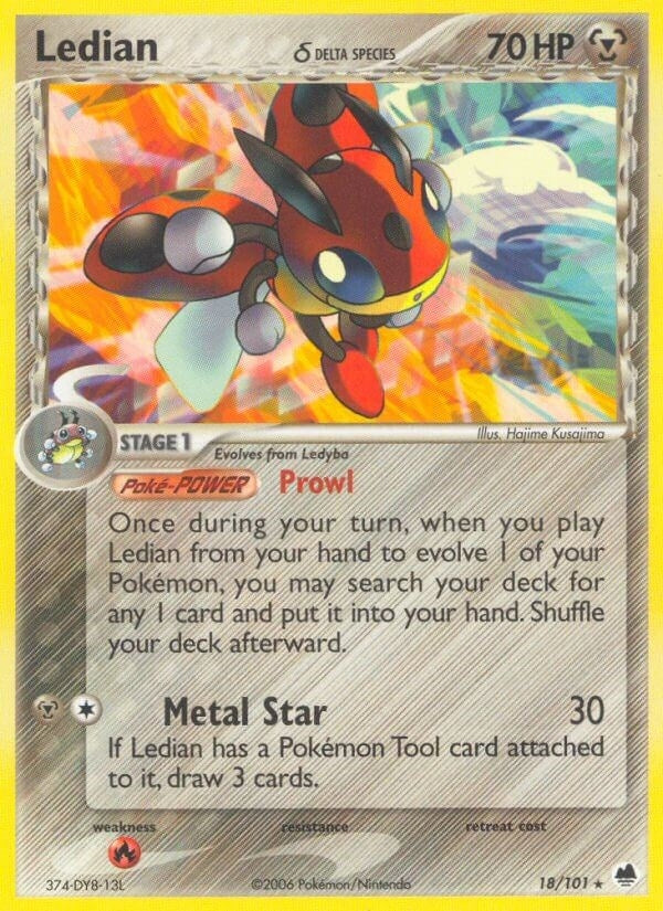 Image for Ledian (Delta Species) (18/101) - Pokemon