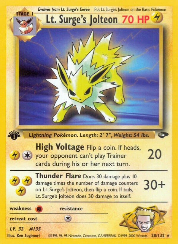 Image for Lt. Surge's Jolteon (028/132) - Pokemon