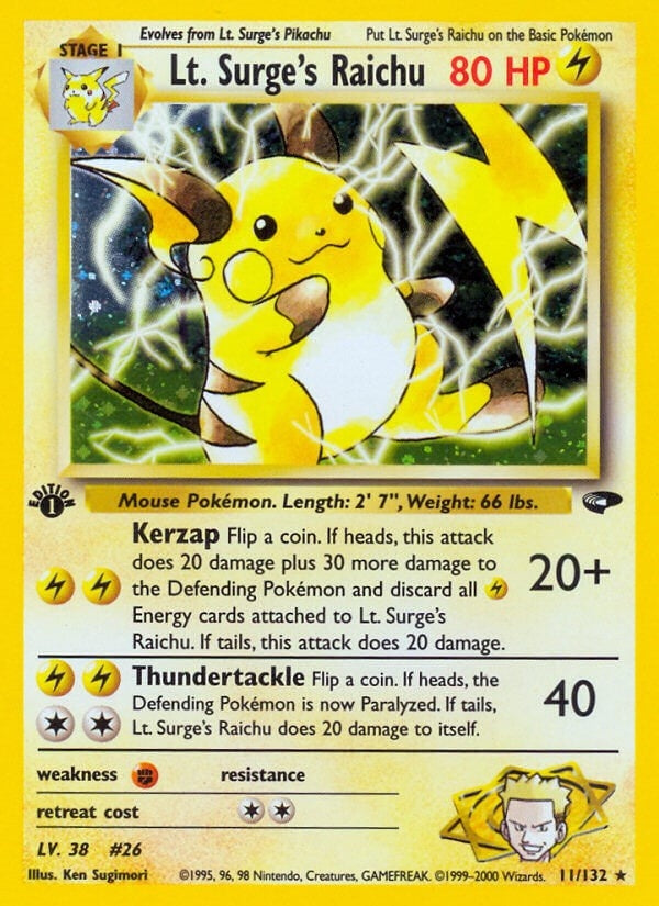 Image for Lt. Surge's Raichu (011/132) - Pokemon