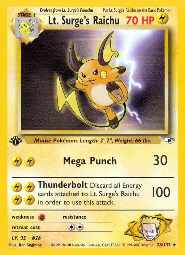 Image for Lt. Surge's Raichu (028/132) - Pokemon