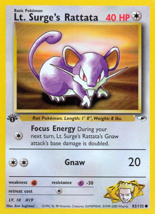 Image for Lt. Surge's Rattata (082/132) - Pokemon