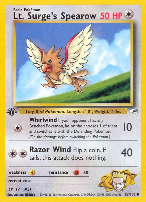 Image for Lt. Surge's Spearow (83) (083/132) - Pokemon