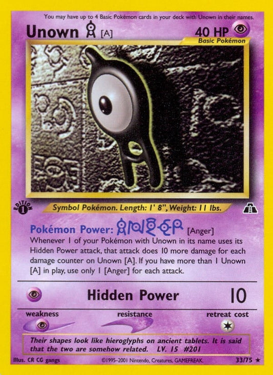 Image for Unown [A] (33) (33/75) - Pokemon