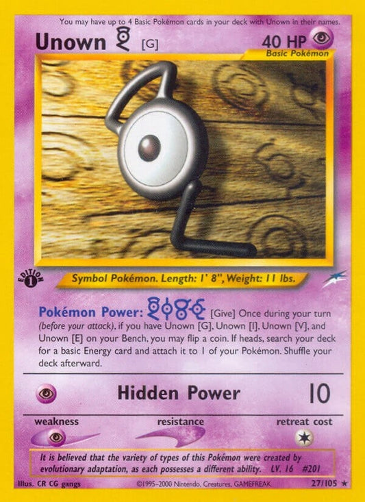 Image for Unown [G] (027/105) - Pokemon